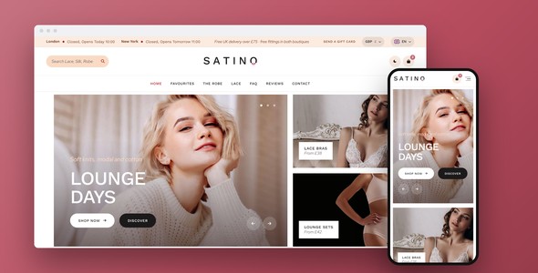 Satino – Lingerie Gift Card Landing Page HTML5 Template