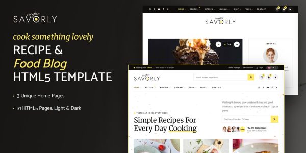 Savorly — Recipe Blog WordPress Theme