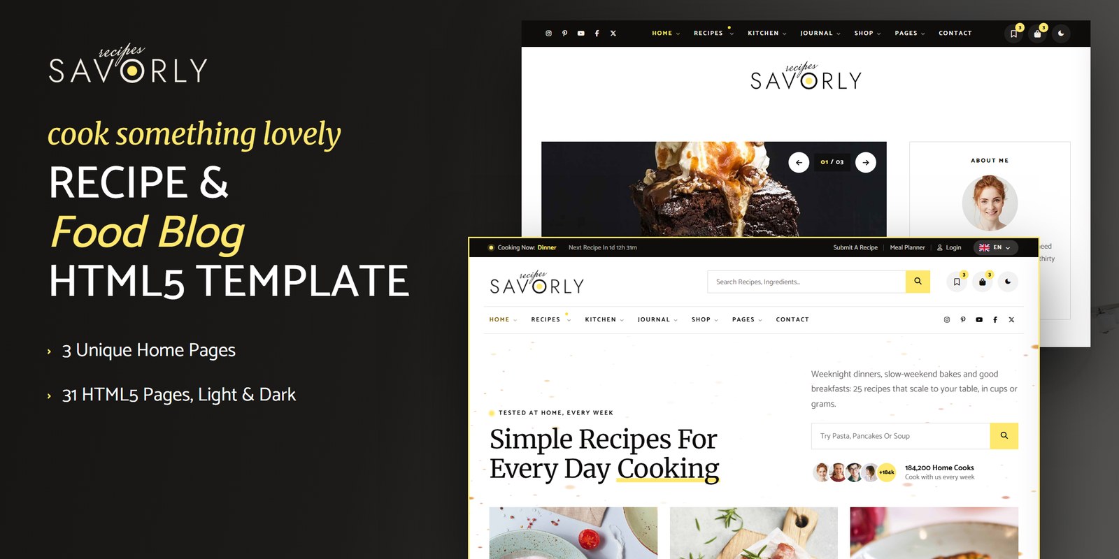 Savorly — Cooking Angular Website Template preview