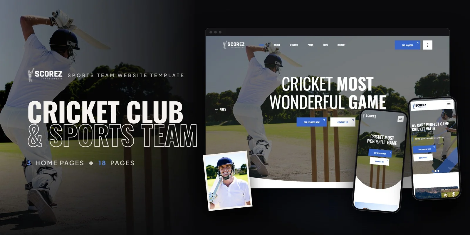 Scorez — Sports Team Developer Website Bundle preview