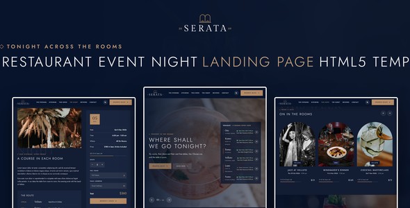 Serata – Restaurant Event Night Landing Page HTML5 Template