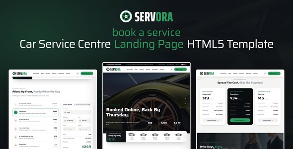 Servora – Car Service Centre Landing Page HTML5 Template