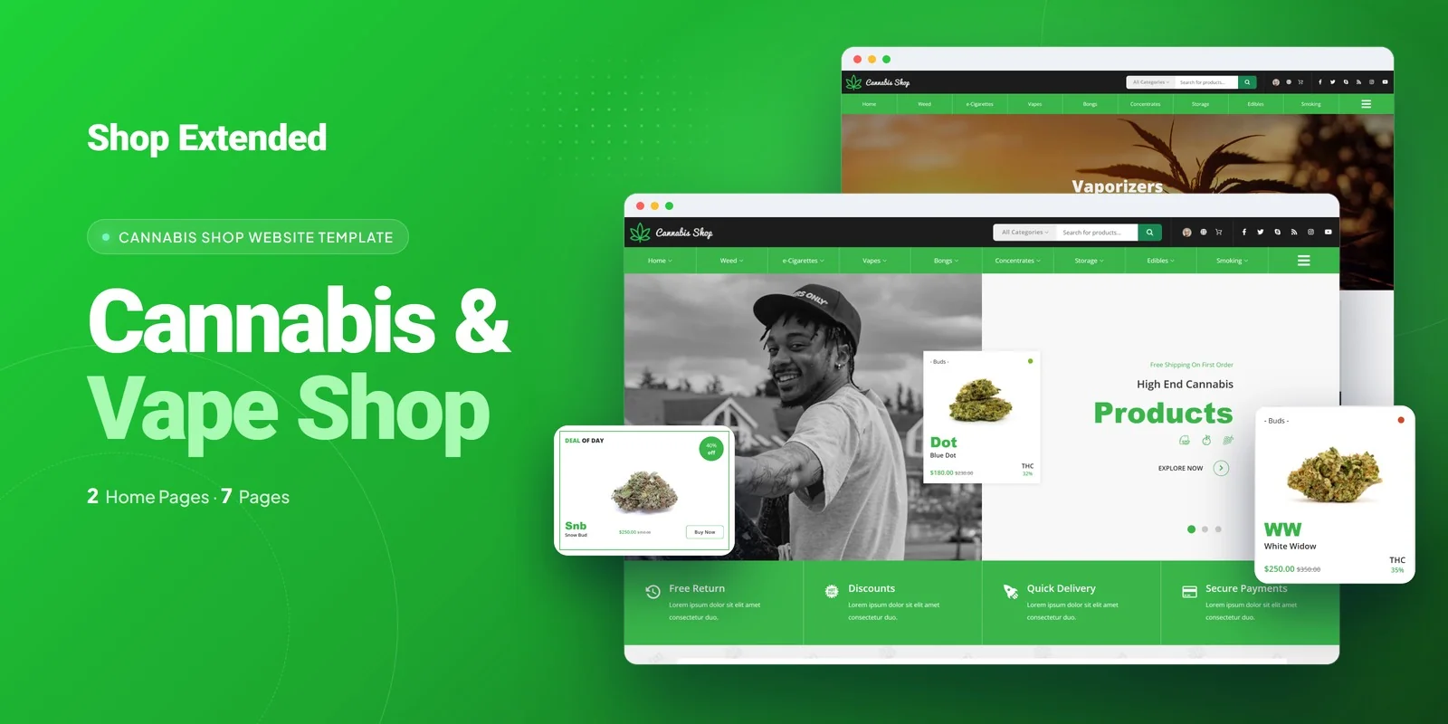 Shop Extended – Bootstrap 5 Cannabis Shop HTML5 Website Template