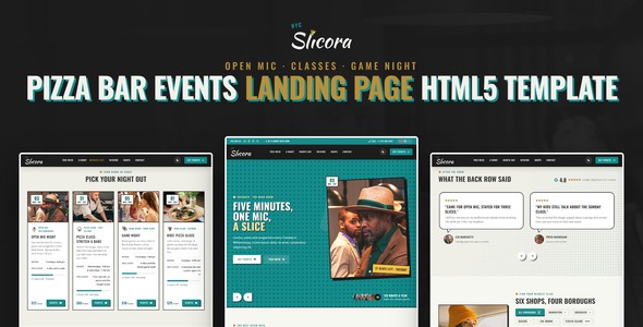 Slicora – Pizza Bar Events Landing Page HTML5 Template