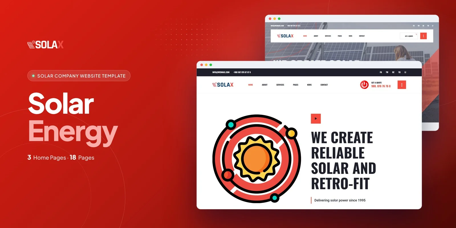 Solax — Solar Company Angular Template preview