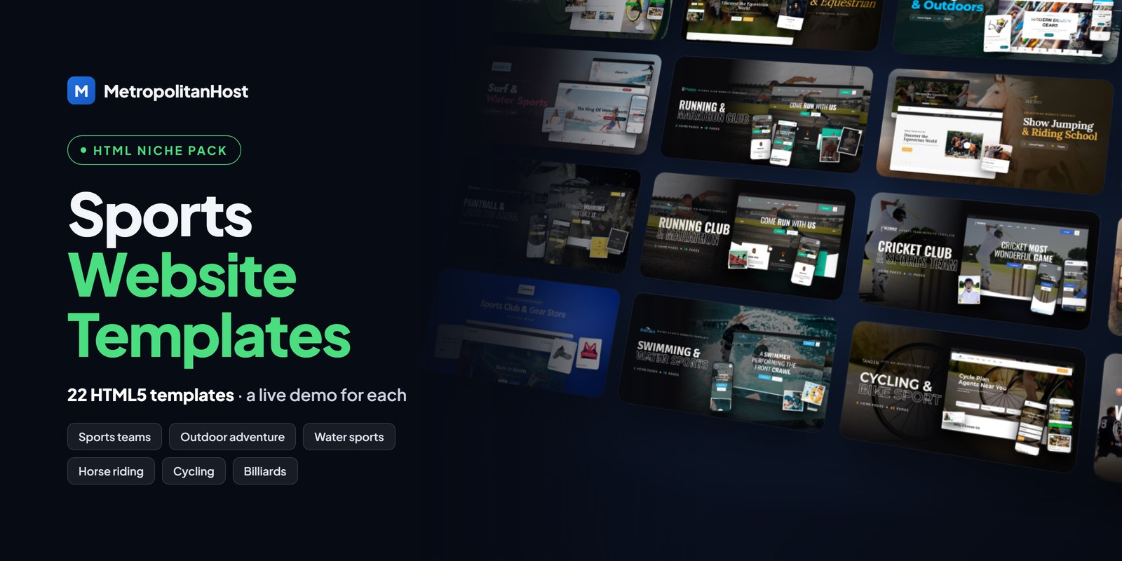 Sports Website Templates — HTML Niche Pack (22 Templates)