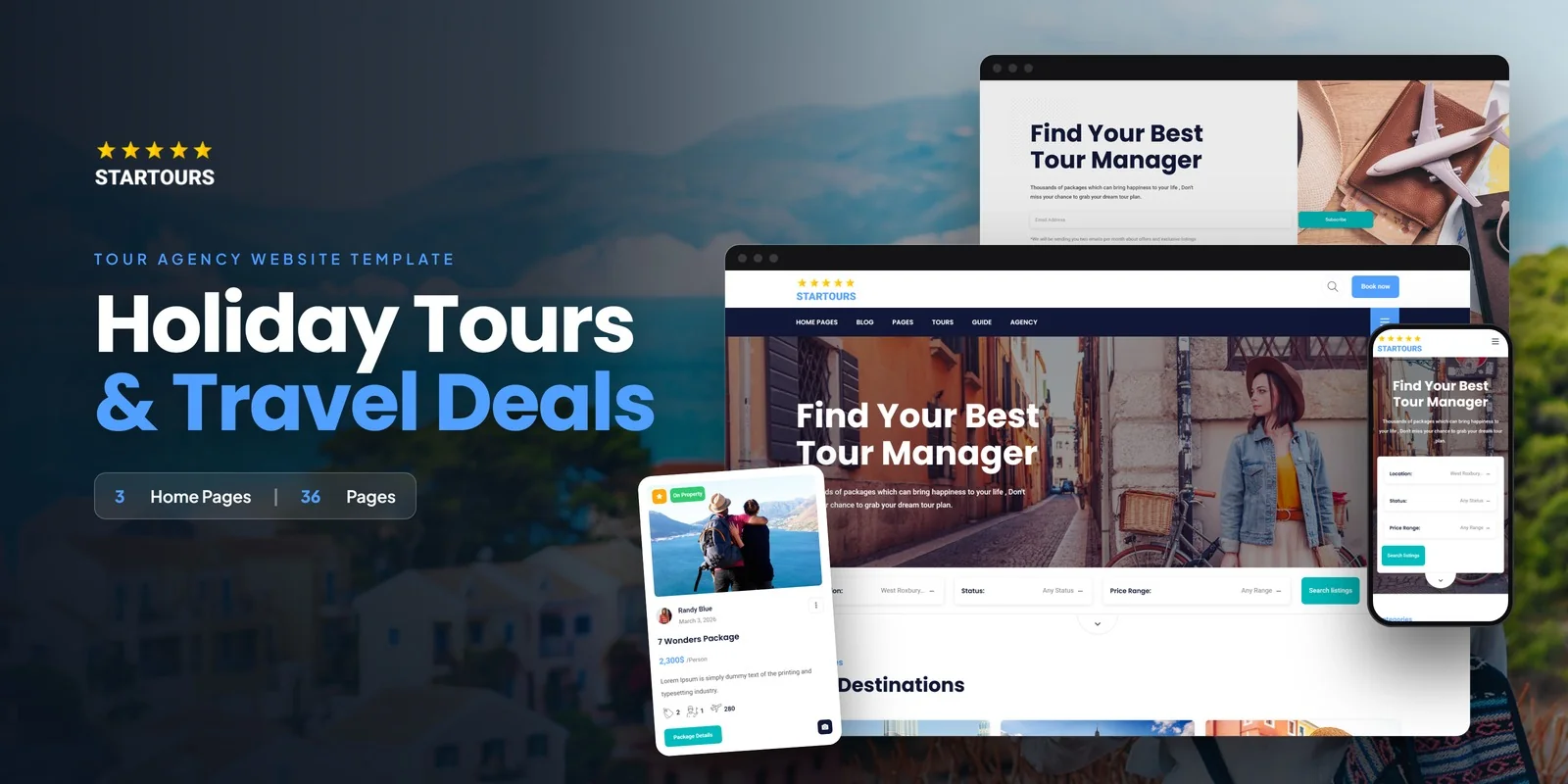 Startours — Tour Agency Developer Website Bundle preview