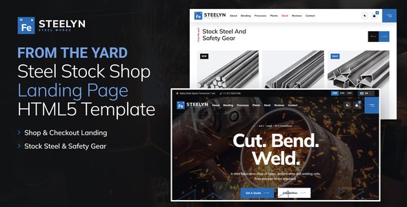 Steelyn – Stock Steel Shop Landing Page HTML5 Template