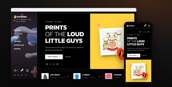 Stickora – Illustration Shop Landing Page HTML5 Template