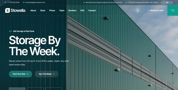 Stowella – Self Storage Landing Page HTML5 Template