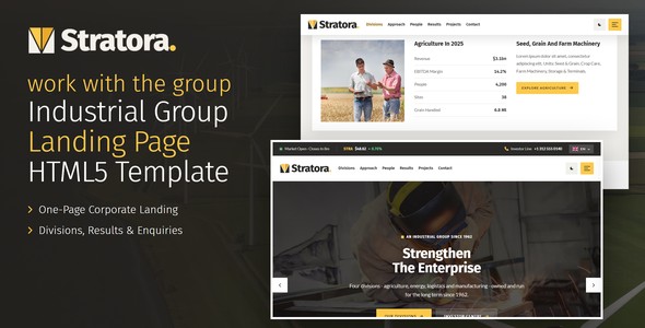 Stratora – Industrial Group Landing Page HTML5 Template