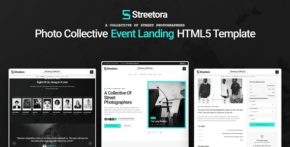 Streetora – Photo Collective Event Landing Page HTML5 Template