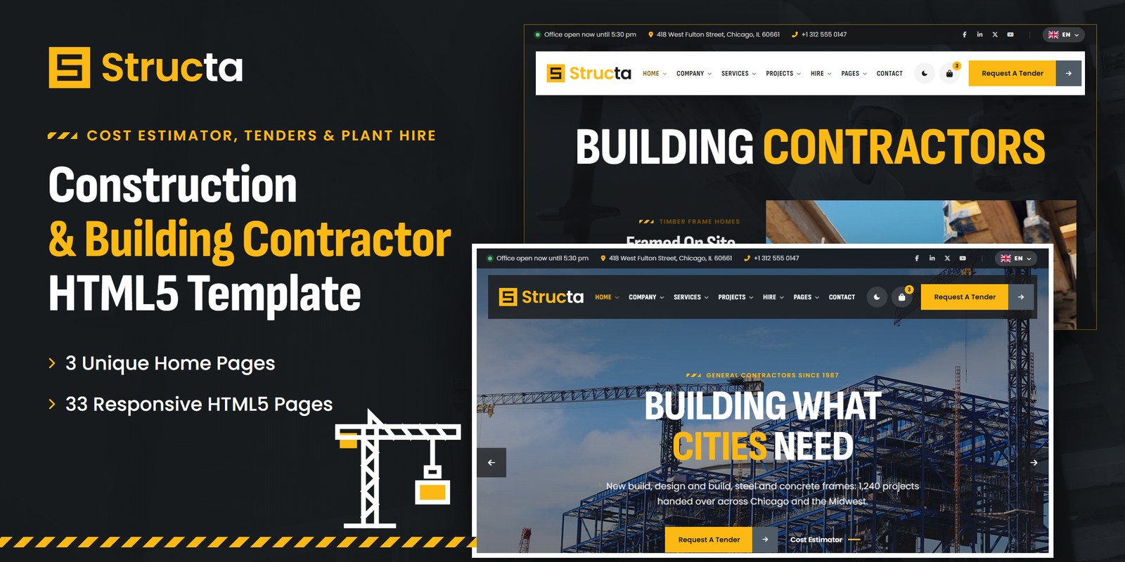 Contractor Angular Template – Structa preview