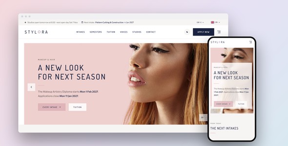 Stylora – Fashion Course Application Landing Page HTML5 Template