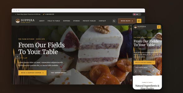Suppera – Farm Supper Landing Page HTML5 Template