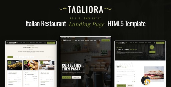 Tagliora – Pasta Class & Cafe Events Landing Page HTML5 Template