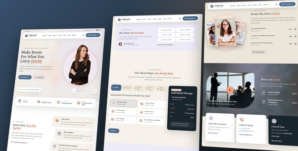 Talkwell – Therapist Booking Landing Page HTML5 Template