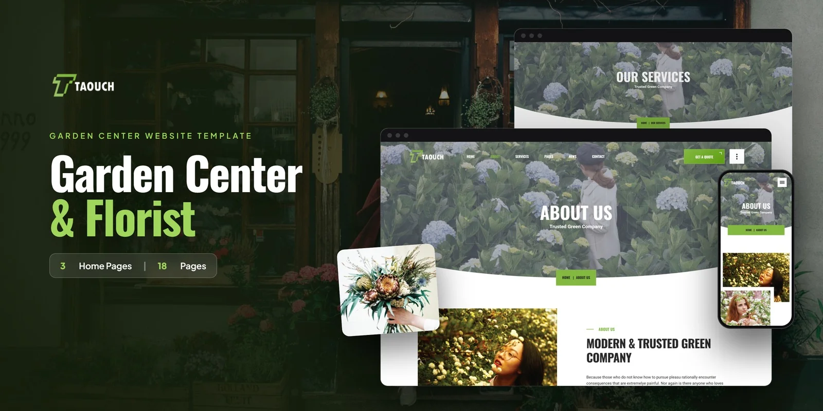 Taouch — Landscaping Service WordPress Theme preview