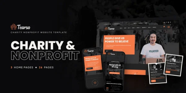 Tearsa – Bootstrap 5 Charity Nonprofit HTML5 Website Template