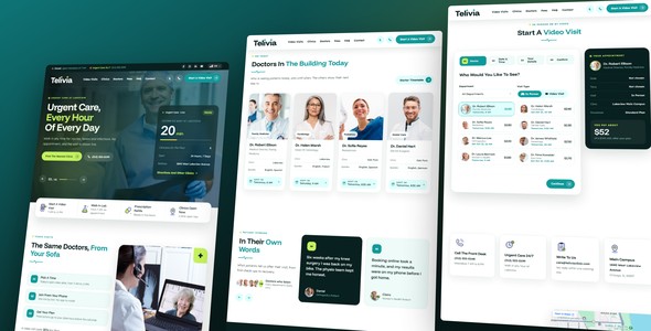 Telivia – Urgent Care & Telehealth Landing Page HTML5 Template