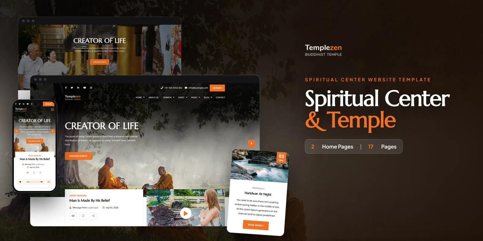 Templezen – Bootstrap 5 Spiritual Center HTML5 Website Template preview