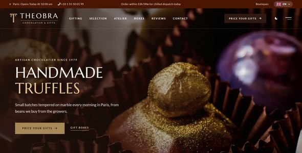 Theobra – Chocolatier Landing Page HTML5 Template