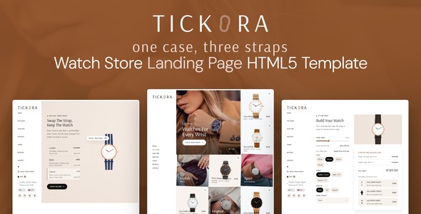 Tickora – Watch Store Landing Page HTML5 Template