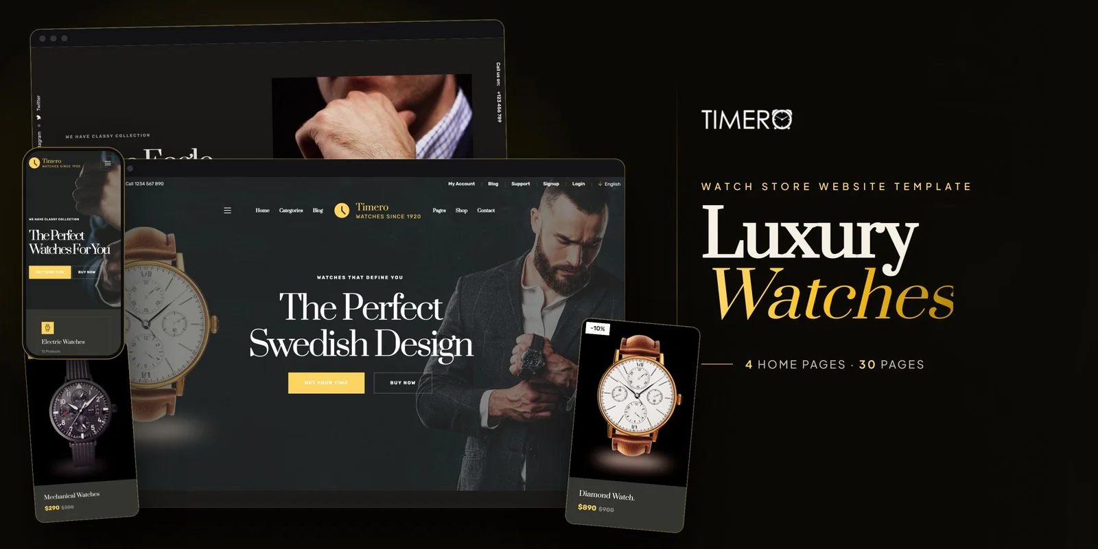 Timero — Watch Brand Ai Smart Website preview