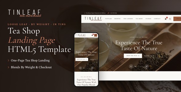 Tinleaf – Loose Leaf Tea Shop Landing Page HTML5 Template