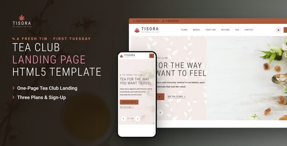 Tisora – Herbal Tea Club Landing Page HTML5 Template
