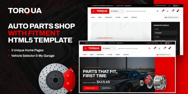 Auto Spare Parts Website Template – Torqua HTML5