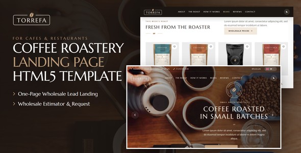 Torrefa – Wholesale Coffee Landing Page HTML5 Template