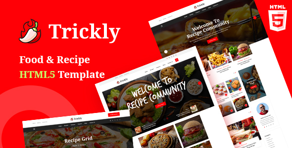 Trickly — Food Recipe Adobe XD Template