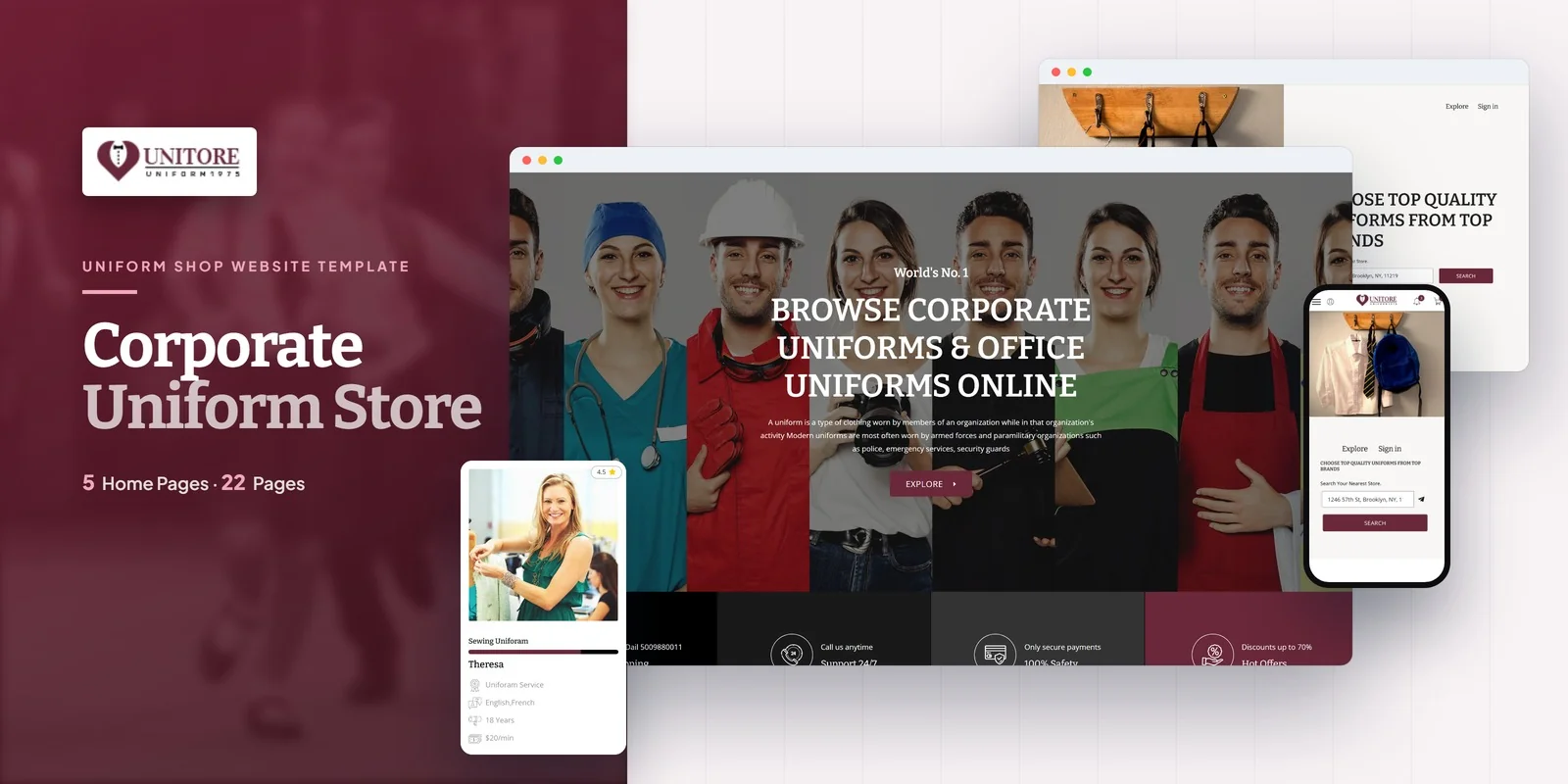 Unitore — Office Uniforms Ai Smart Website preview