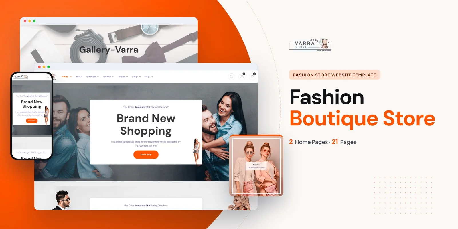 Varra — Clothing Boutique PHP Website Template preview