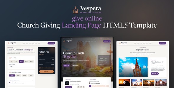 Vespera – Church Giving Landing Page HTML5 Template