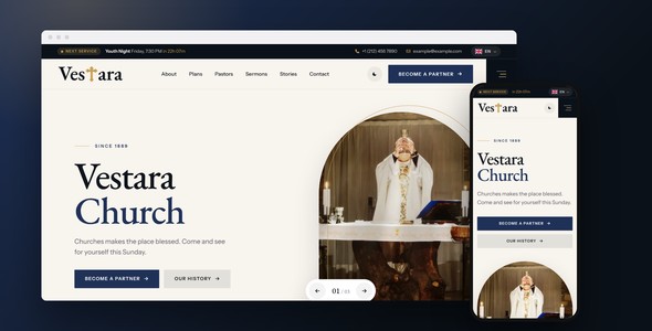 Vestara – Church Giving Landing Page HTML5 Template