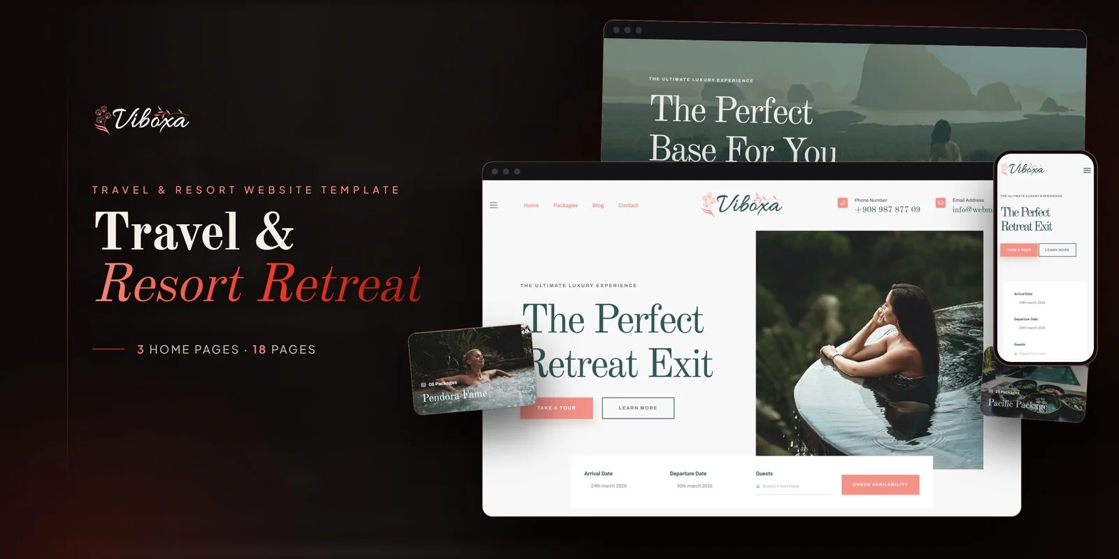 Viboxa — Travel & Resort Developer Website Bundle preview