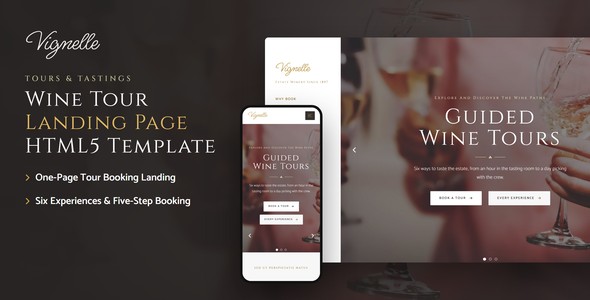 Vignelle – Wine Tour Booking Landing Page HTML5 Template