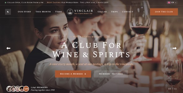 Vinclair – Wine Club Membership Landing Page HTML5 Template
