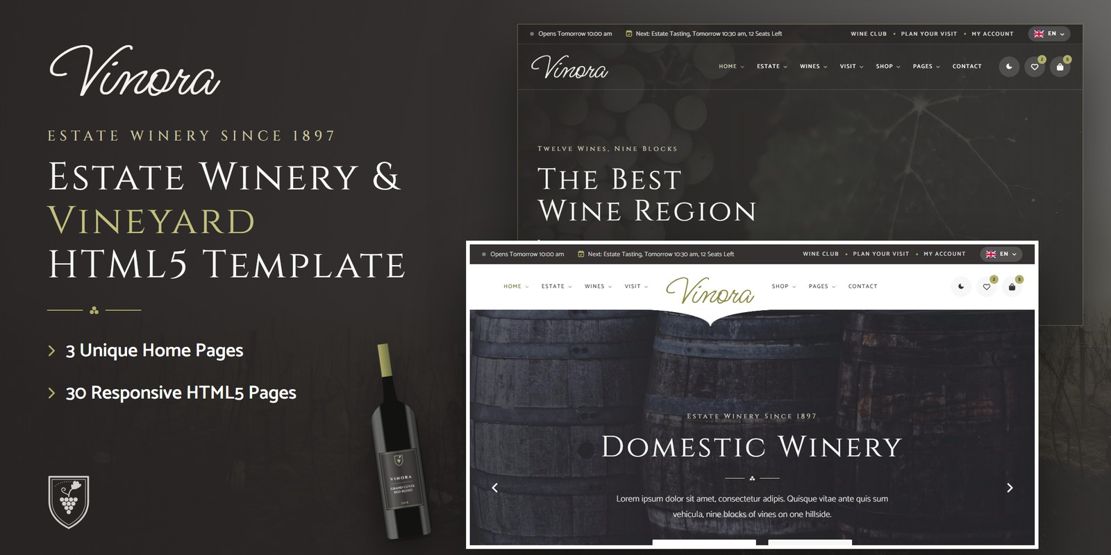 WordPress Winery Theme – Vinora preview