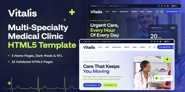 Vitalis — Multi-Specialty Clinic HTML5 Template