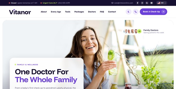 Vitanor – Family Health Check-Up Landing Page HTML5 Template