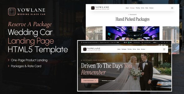 Vowlane – Wedding Car Package Landing Page HTML5 Template