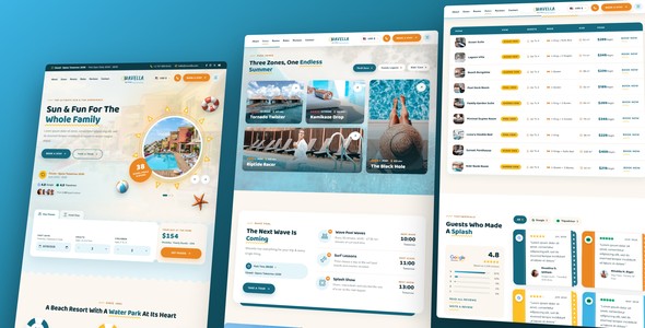 Wavella – Water Park Resort Landing Page HTML5 Template
