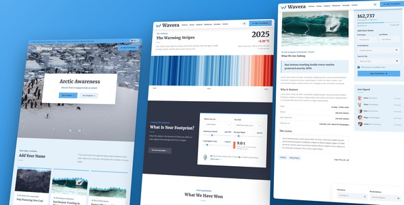 Wavera – Climate Petition Landing Page HTML5 Template