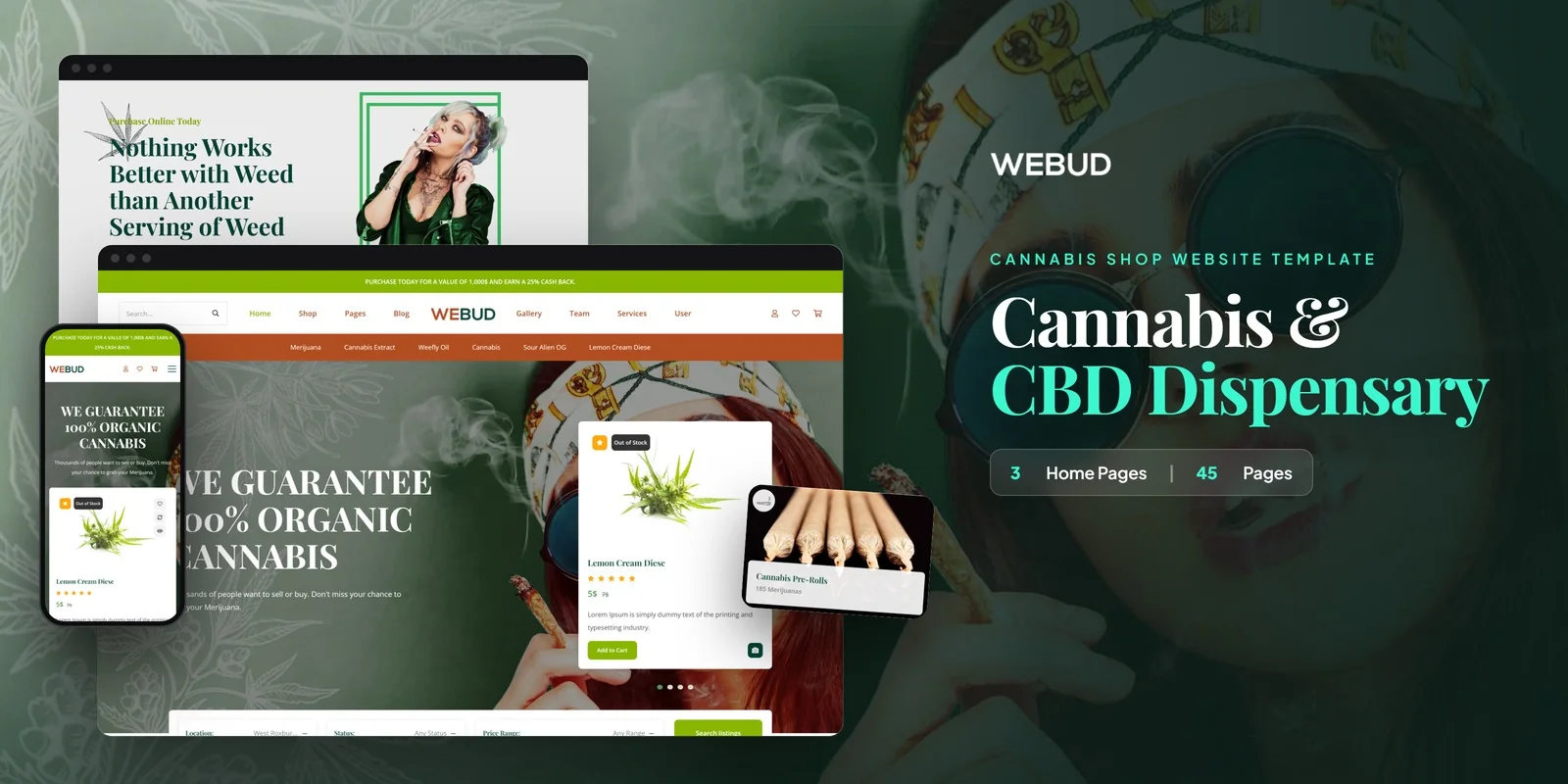 Webud — Cannabis Brand Angular Website Template preview