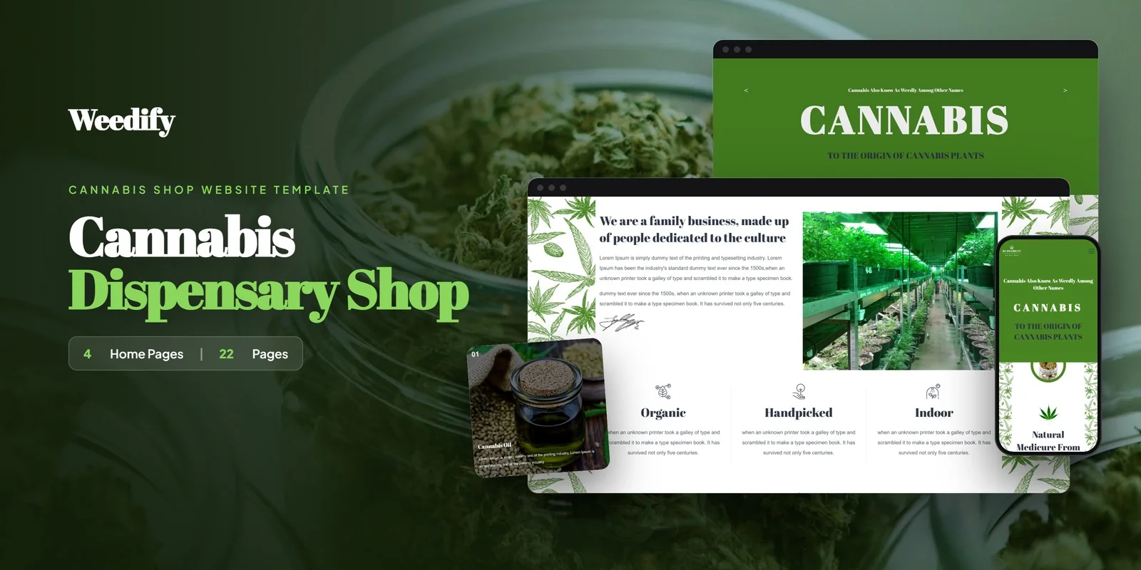 Weedify — Cannabis Brand Angular Website Template preview