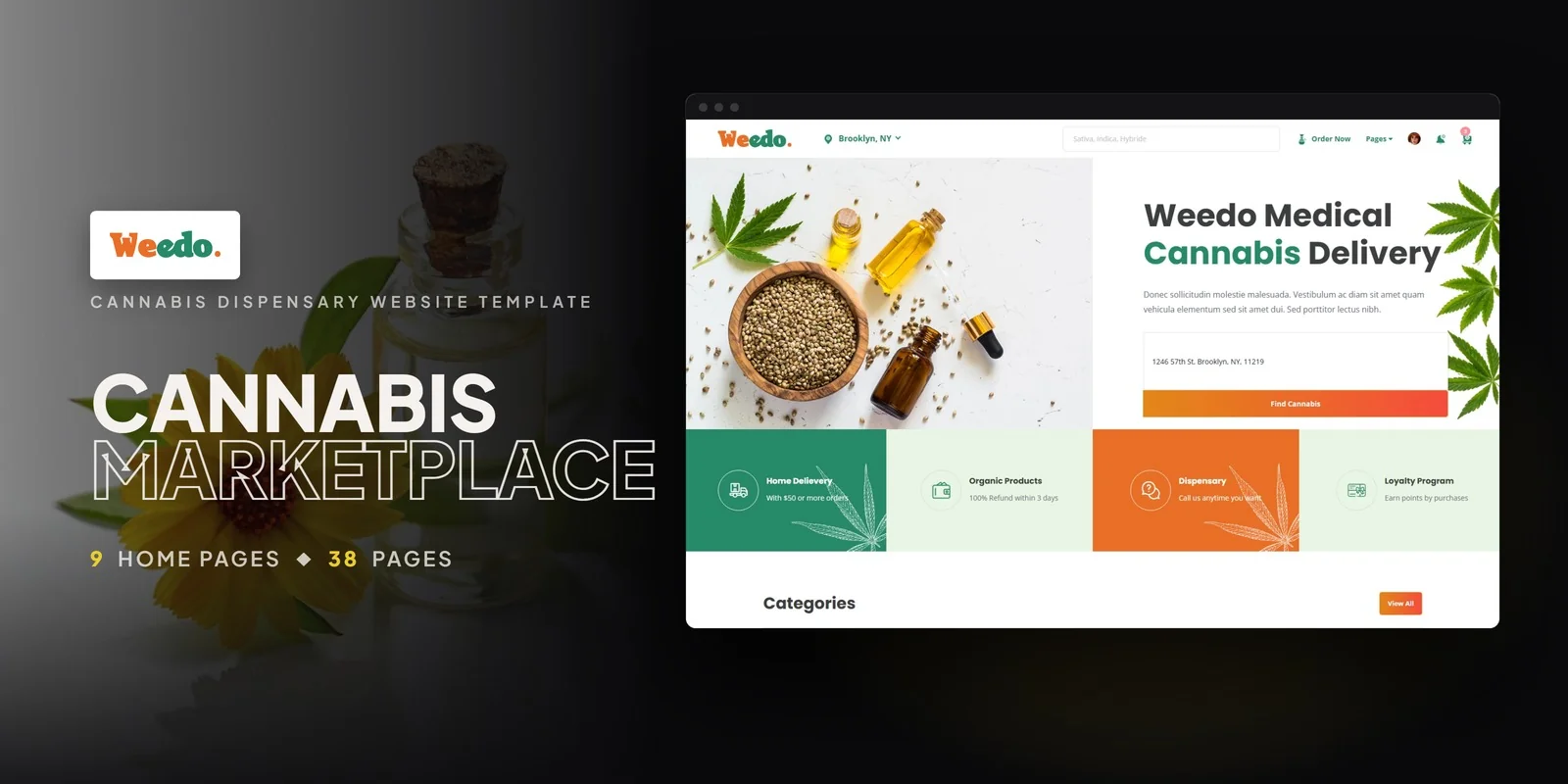 Weedo — Cannabis Listing HTML5 Template preview