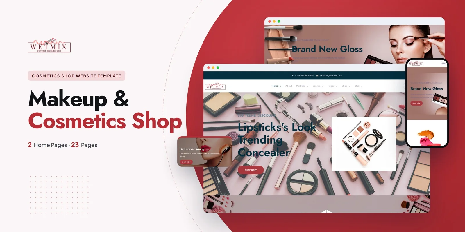 Wetmix — Beauty Cosmetics Vue.js Website Template preview